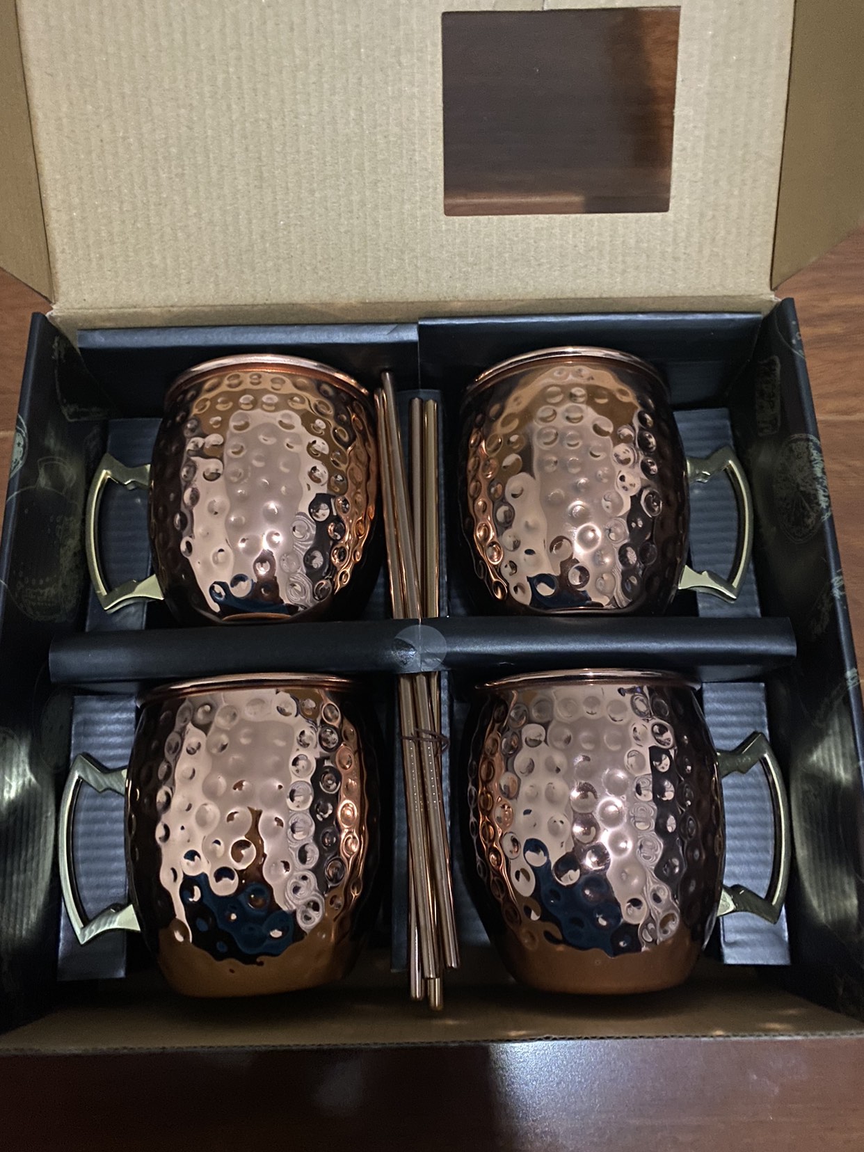 Brand new unopened Luxe Decor 4 copper plated mugs image indicator(2)