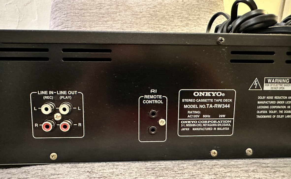 ONKYO Dual Stereo Cassette Tape Deck Player - TA-RW344 - photo 5
