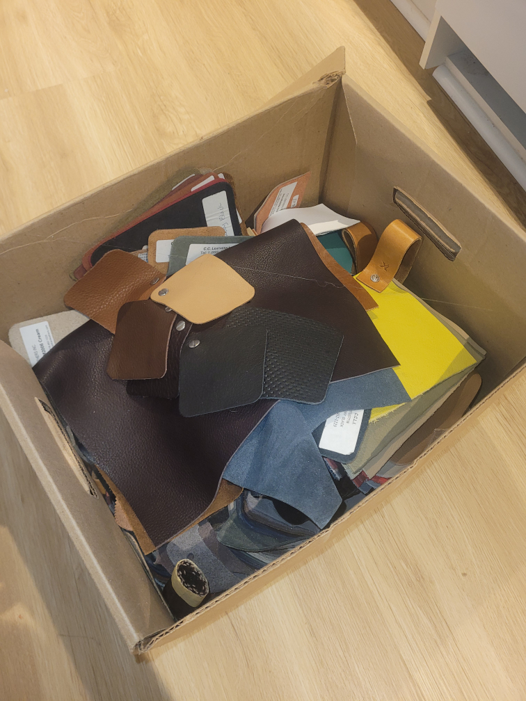 #freecycle large box of leather samples thumbnail