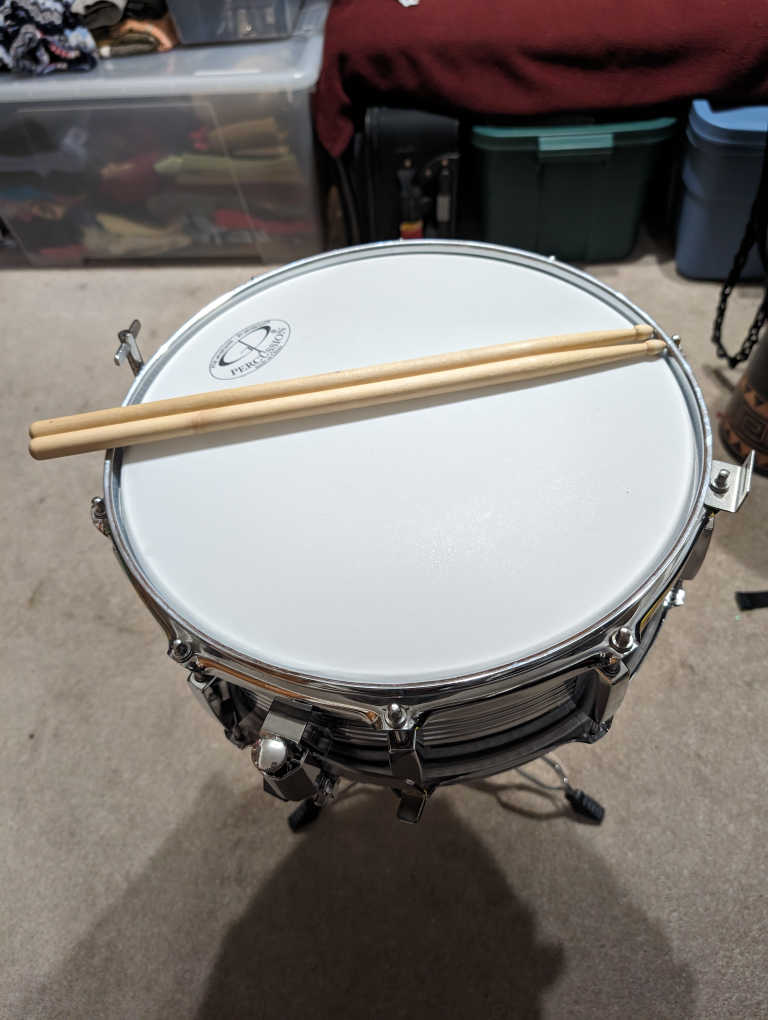 Snare Drum with Drumsticks and Practice Pad