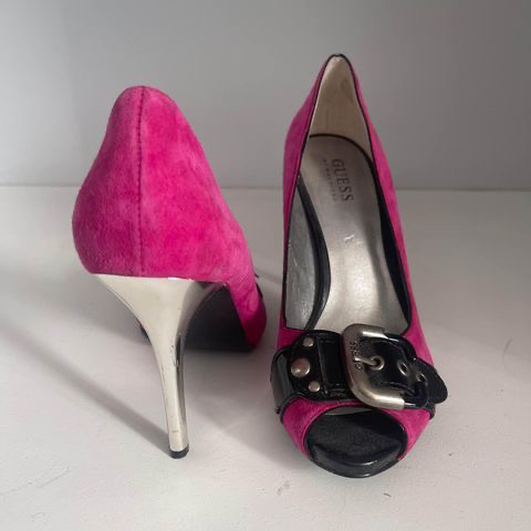NEW Guess by Marciano Pink/Black Heels (size 7) image indicator(2)