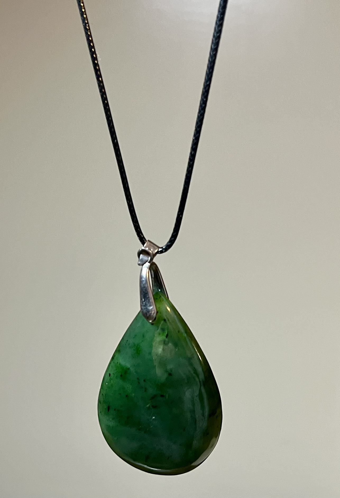 Teardrop Nephrite Jade Pendant - photo 2