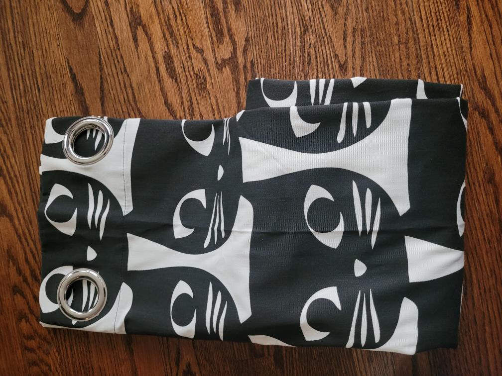 ikea black cat curtain panels - 2 thumbnail