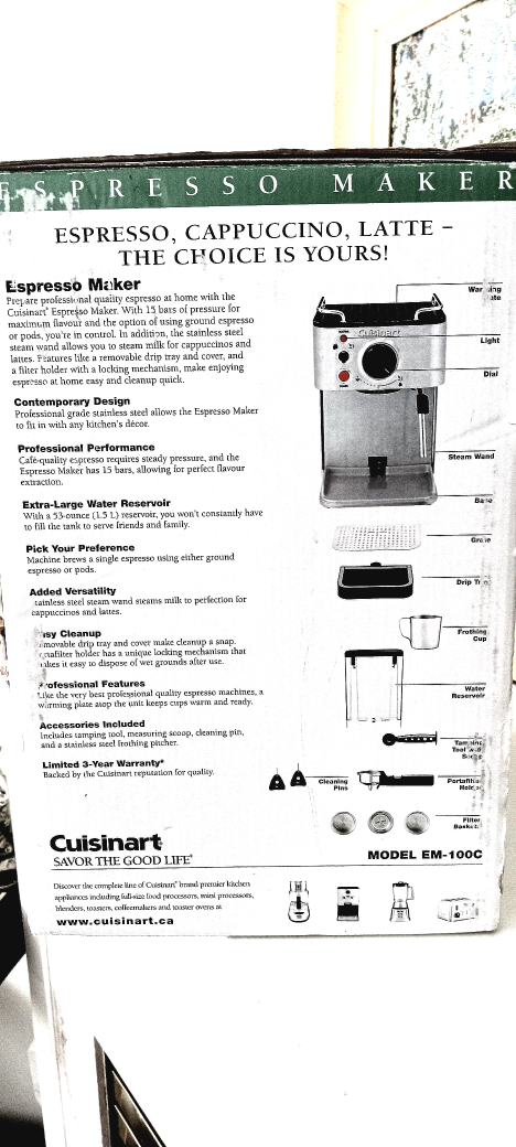 brand new CUISINART, Espresso, Cappuccino, late machine. $100 image indicator(2)