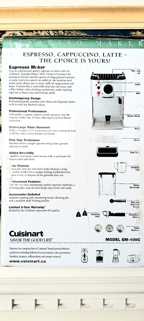 brand new CUISINART, Espresso, Cappuccino, late machine. $100 image indicator(3)