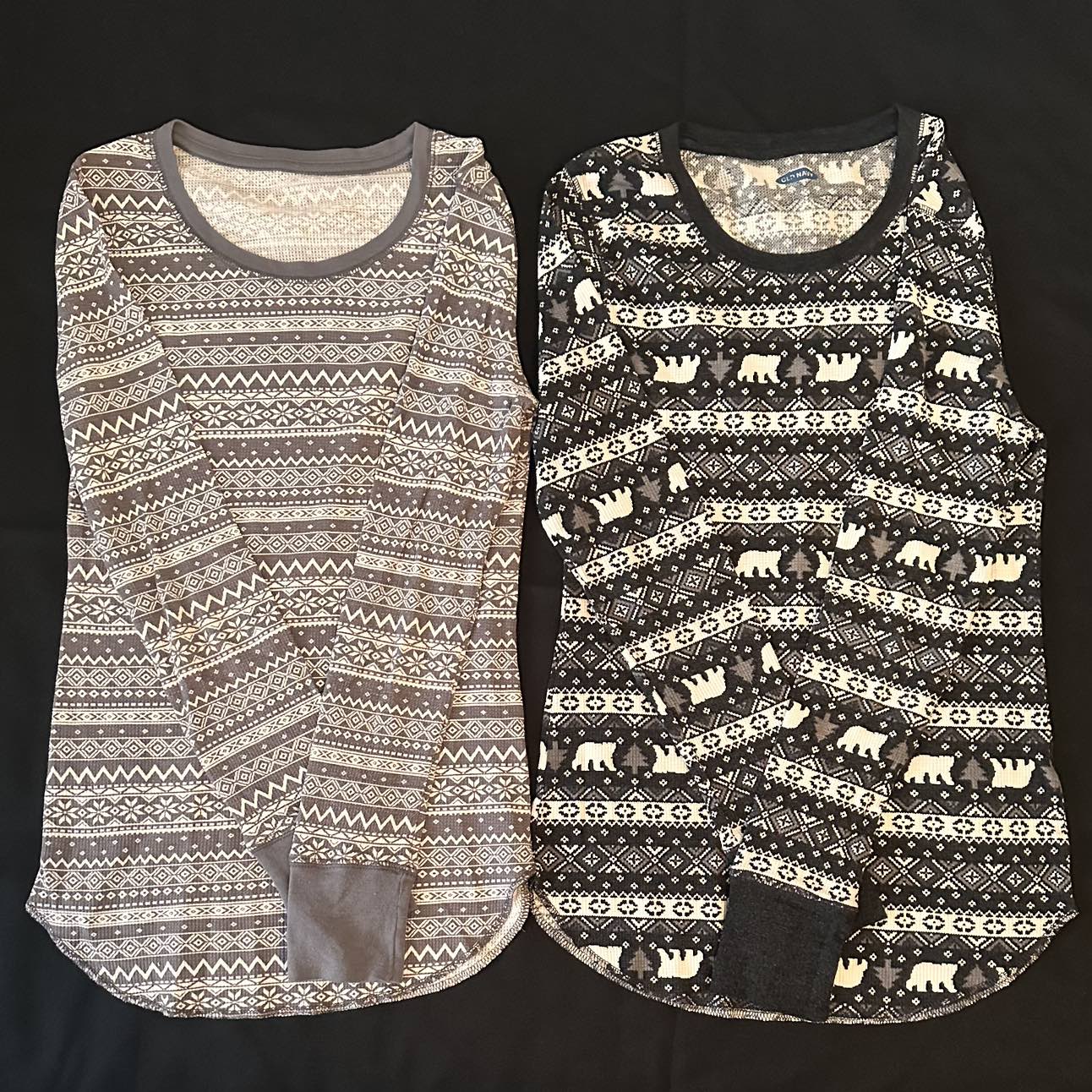 Old Navy Thermal-Knit Long-Sleeve Pajama Top (Bundle of 2) image indicator(2)