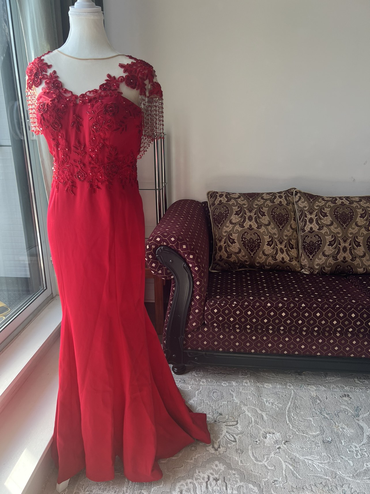 Red party dress - photo 2