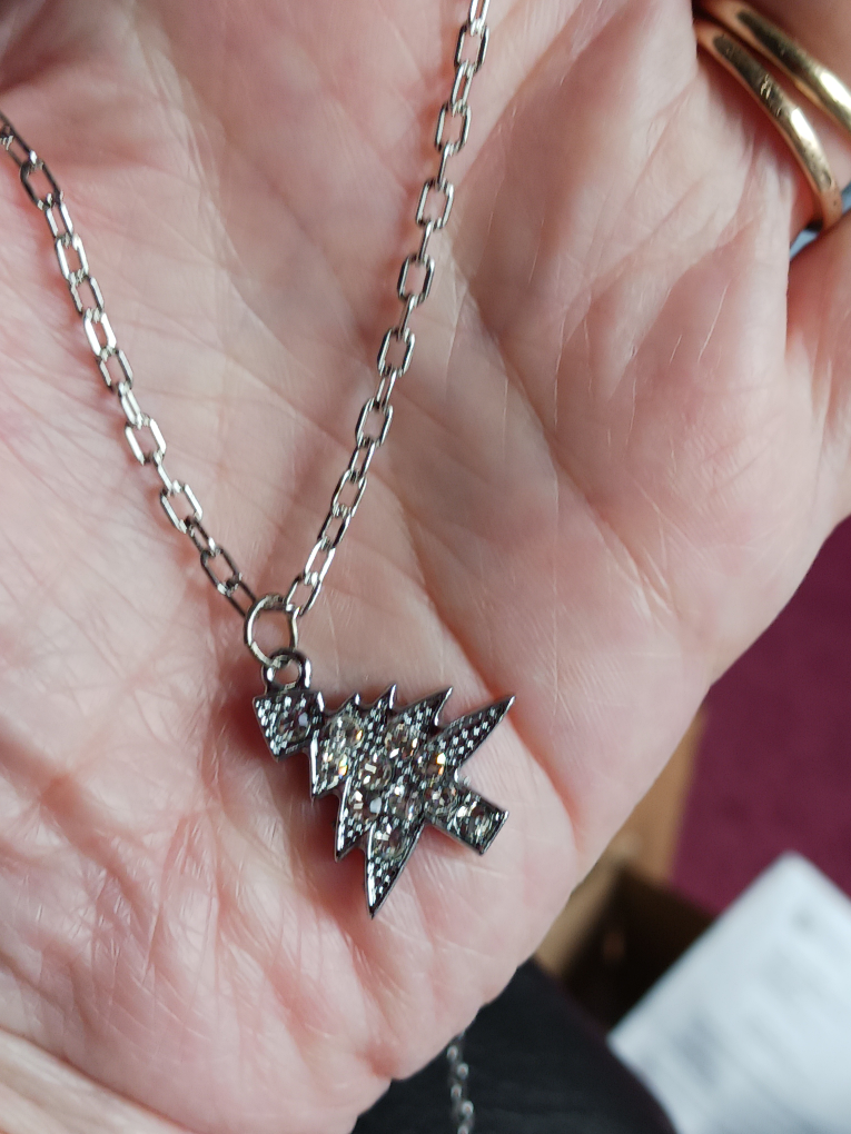 Silver Christmas tree necklace image indicator(2)