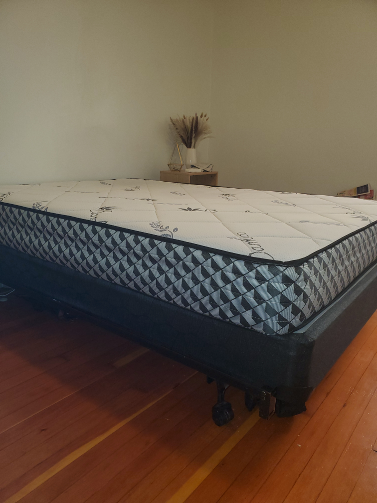 double mattress and box spring with frame