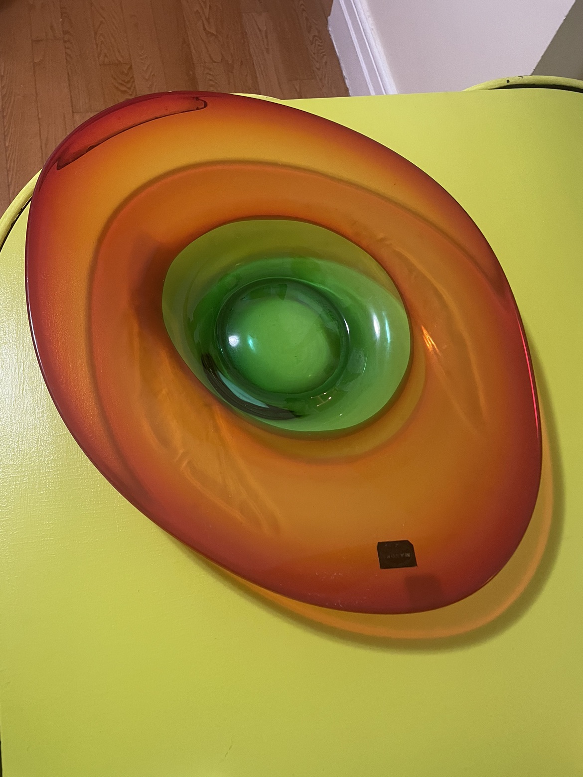Makora Krosno made in Poland blown glass bowl thumbnail