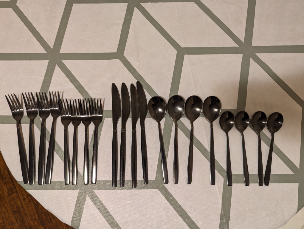 20-piece Cutlery set, black #freecycle thumbnail