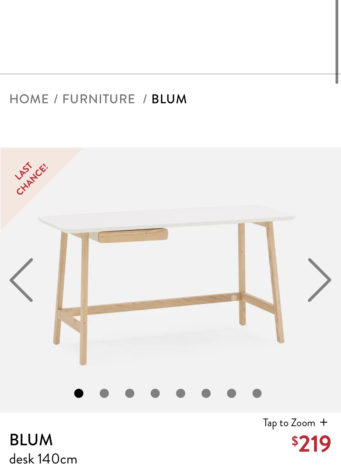Structube BLUM desk 140 cm