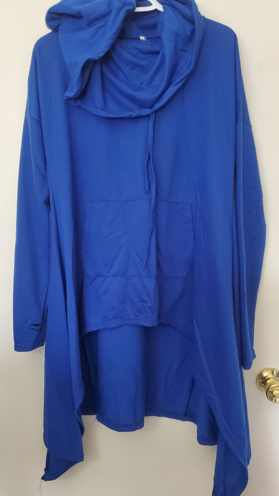 Blue unbalanced Hoodie - photo 2