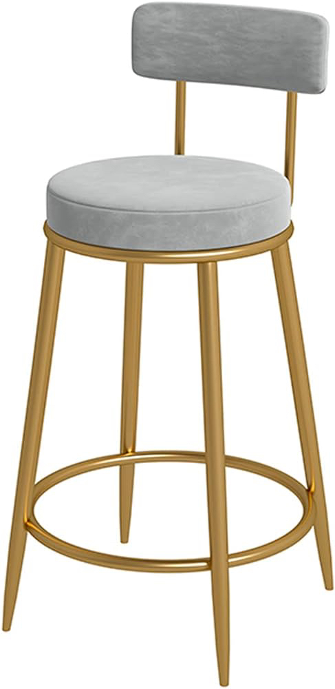 2 grey velvet bar stools