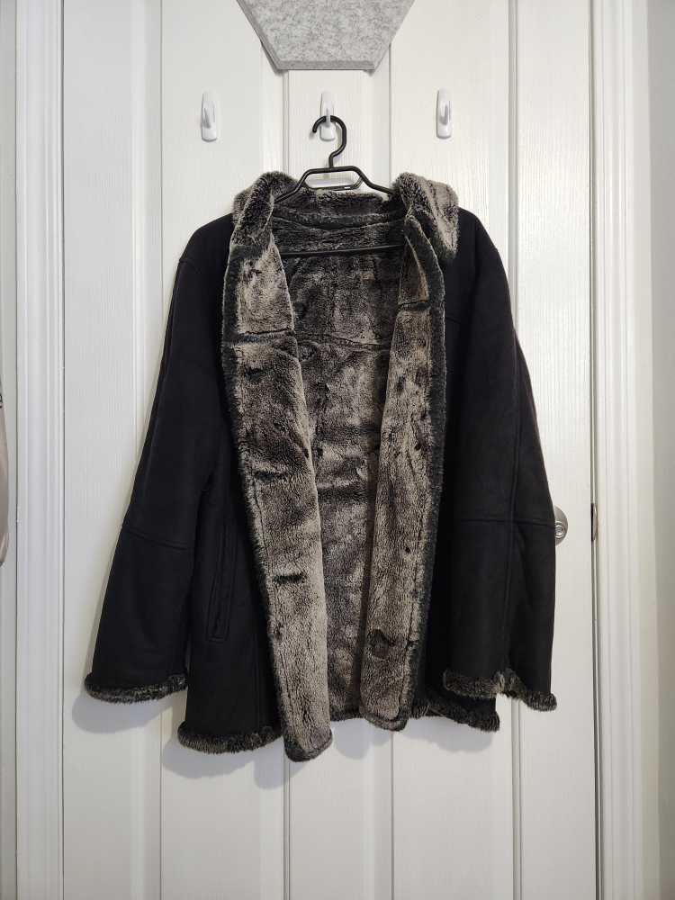 Vintage Suede Faux Fur Coat thumbnail