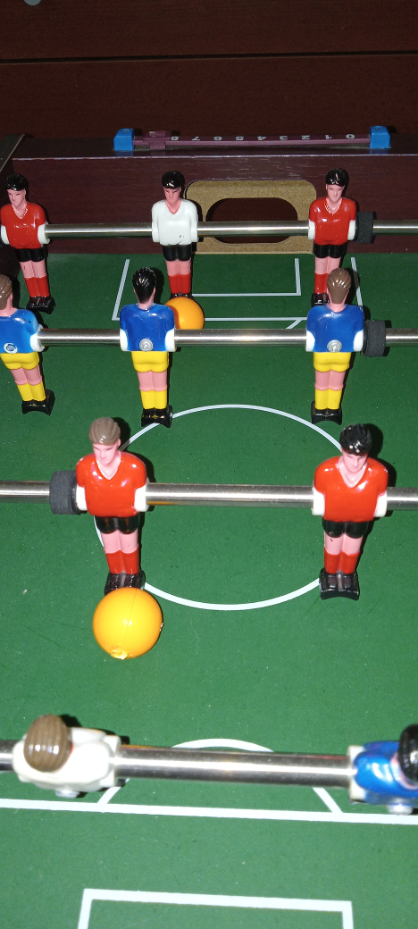 two Players table top Foosball, soccer wooden base. just$10 image indicator(2)