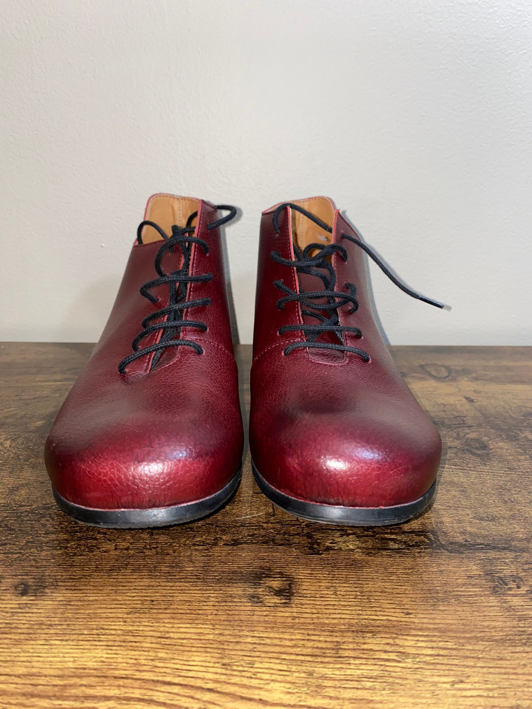 john fluevog vegan vogs RADIO CJRT LACE-UP ANKLE BOOT Red Vegan