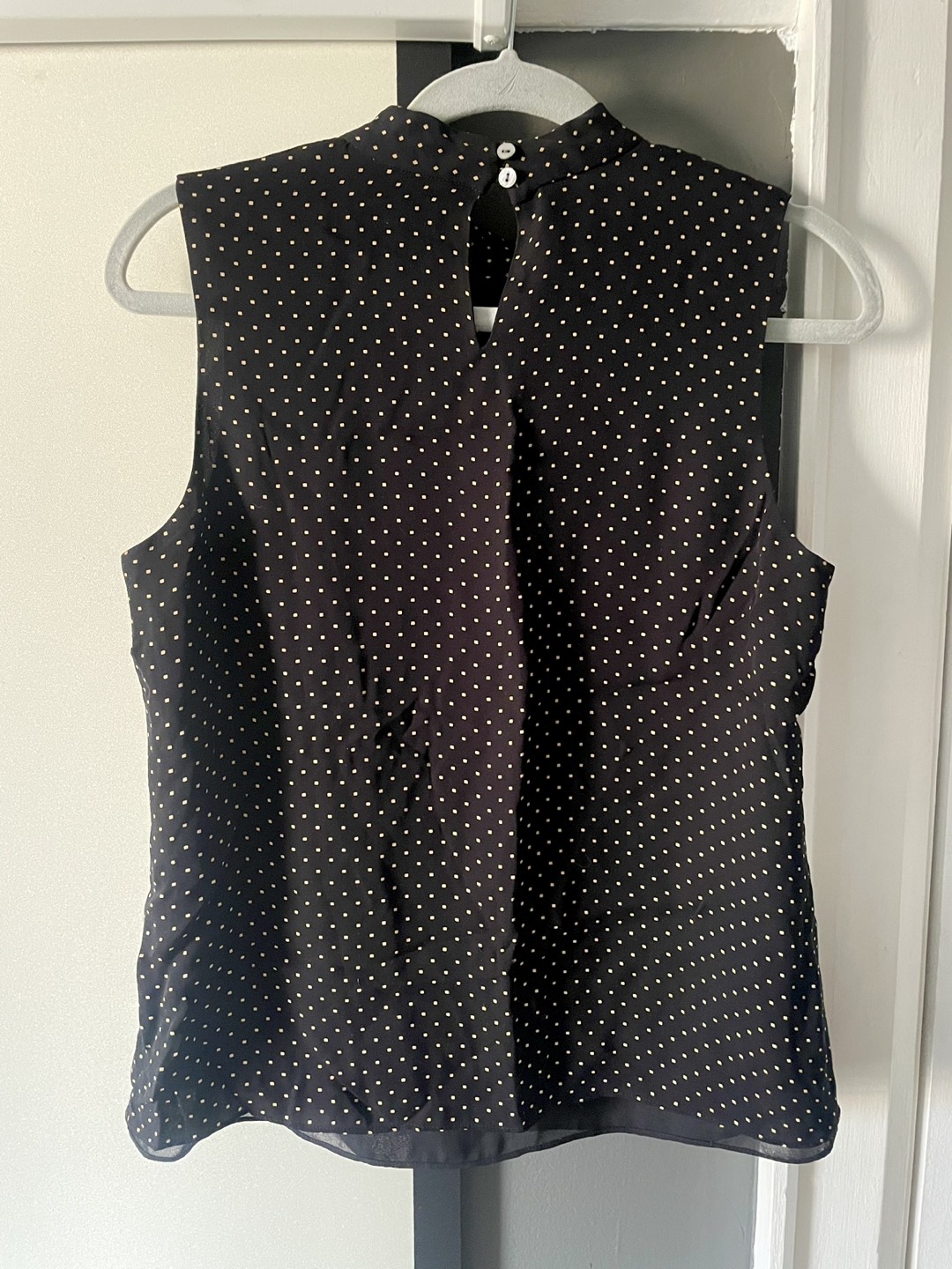 Gorgeous black polka dot 100% silk top image indicator(2)