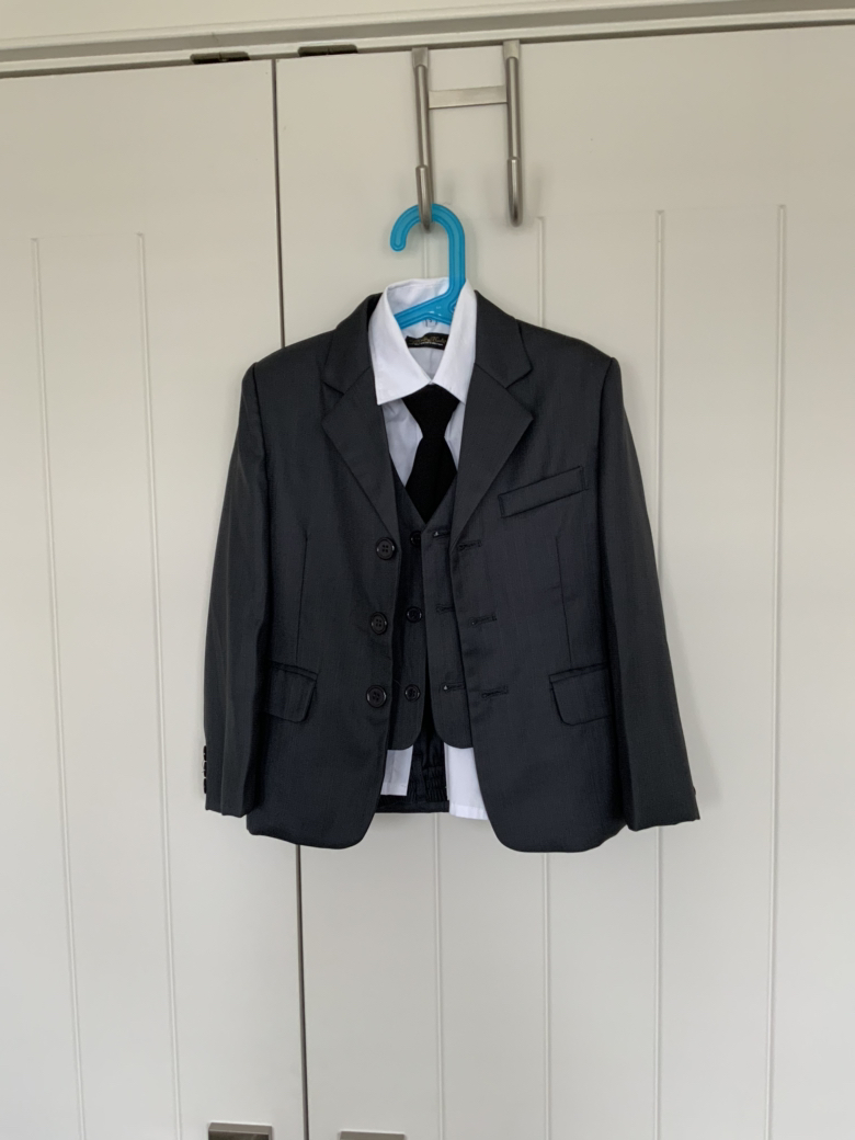 Boys 5 piece grey suit set