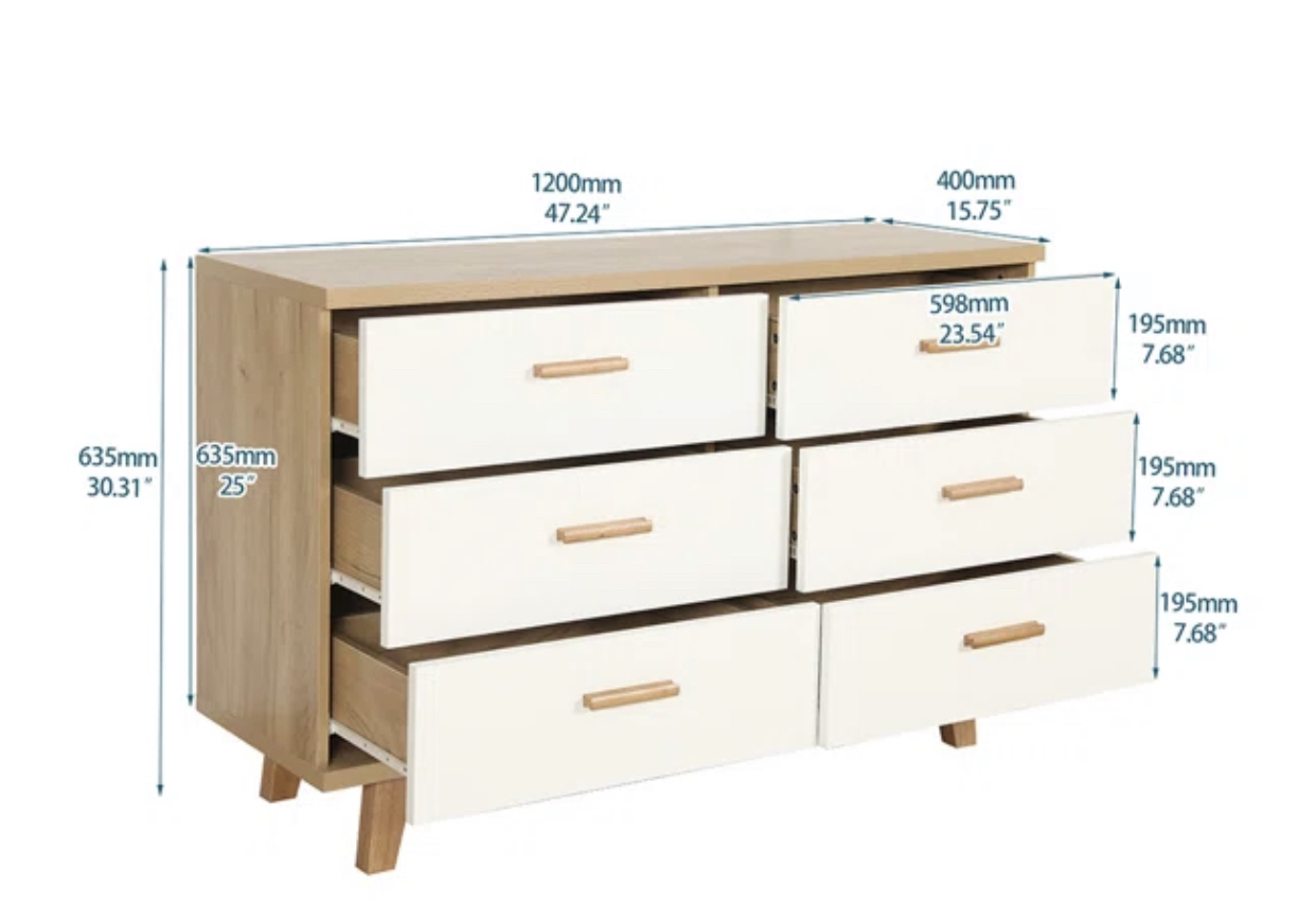Sand & Stable Danae 6 Drawer 47.24" W Double Dresser - photo 3