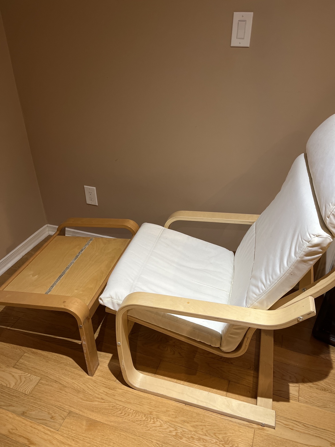 IKEA chair and ottoman - photo 3