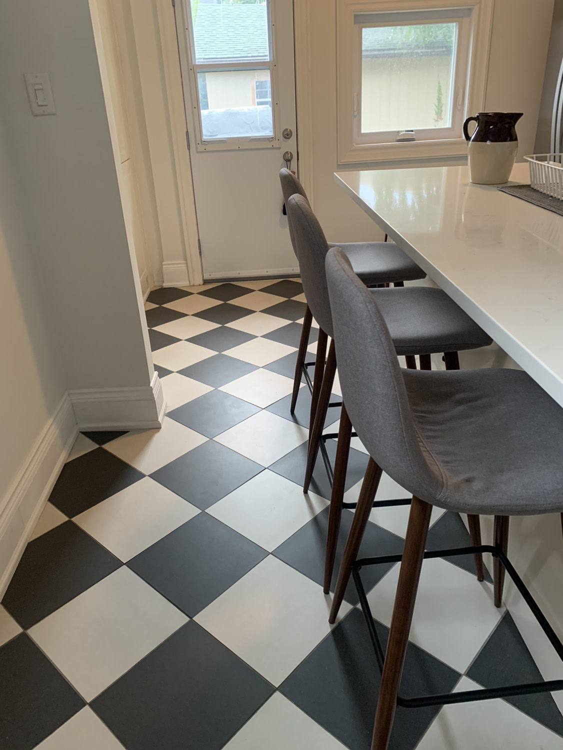 3 mid-century style stools
