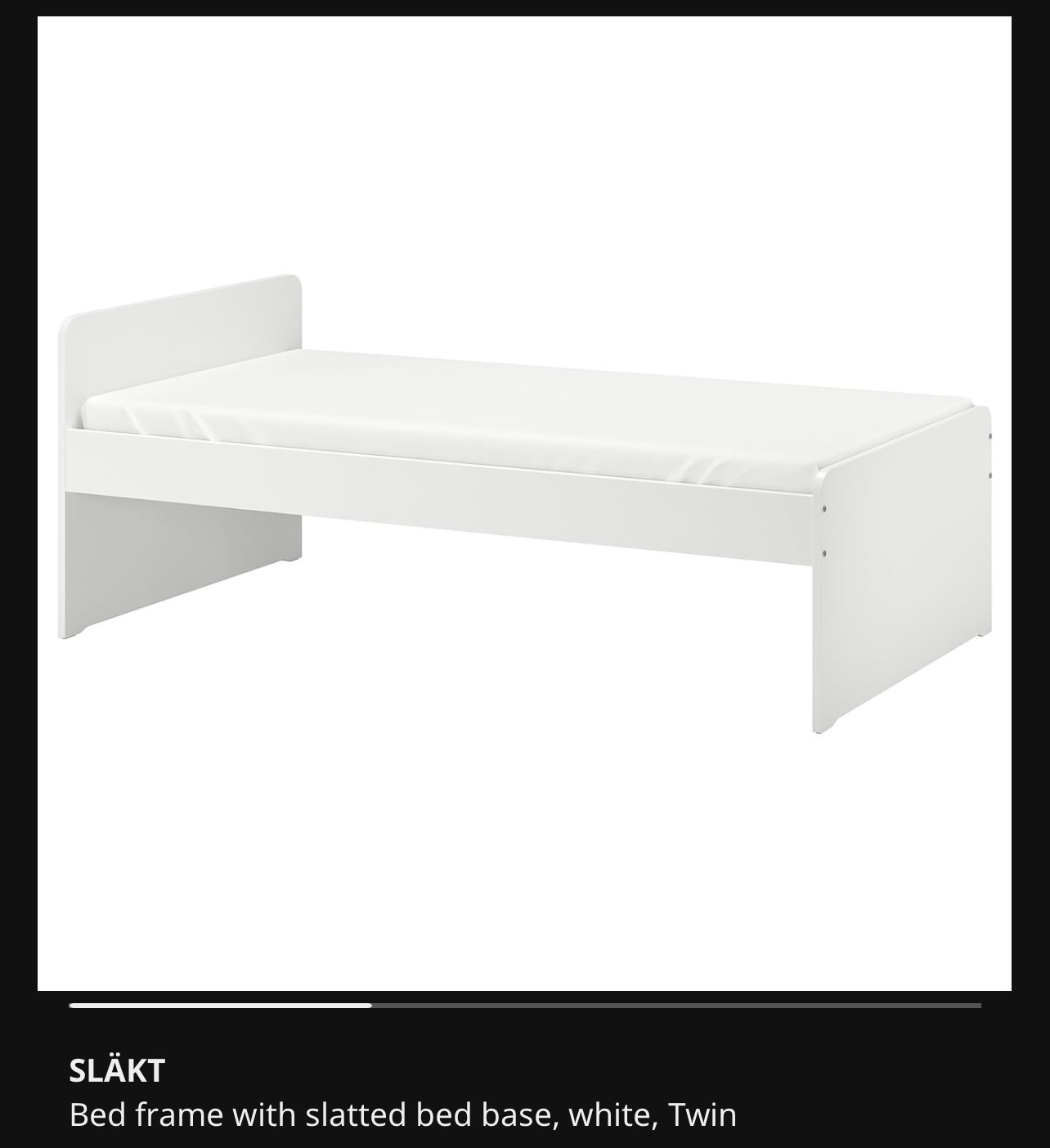 Ikea twin bed frame with mattress