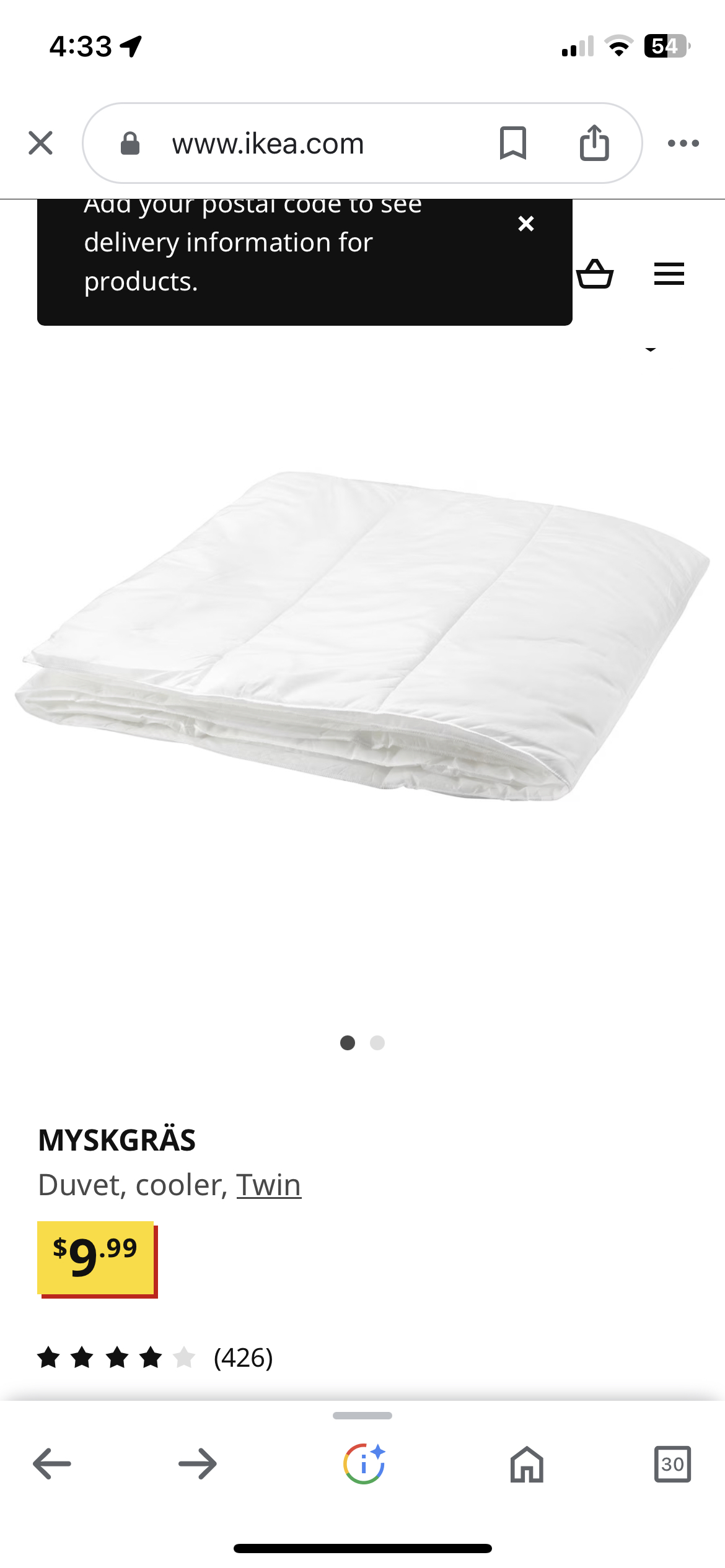 IKEA lightweight twin comforter (Unopend!!New!!)