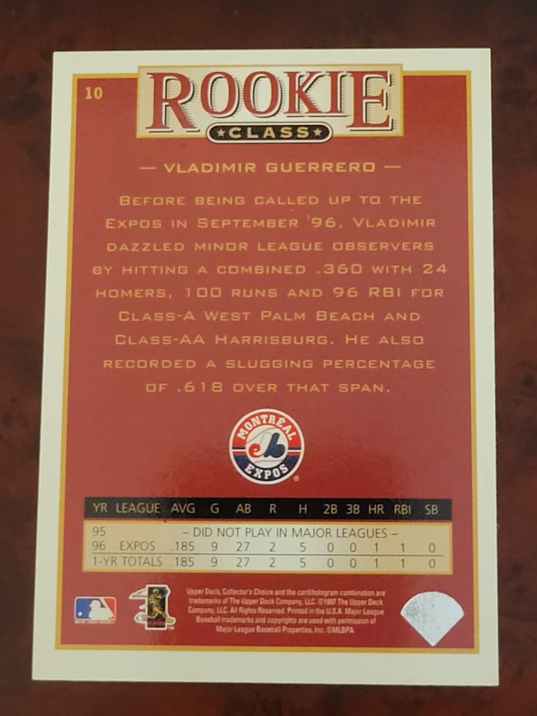 1997 UD Collector's Choice Rookie Class Vladimir Guerrero Expos image indicator(2)
