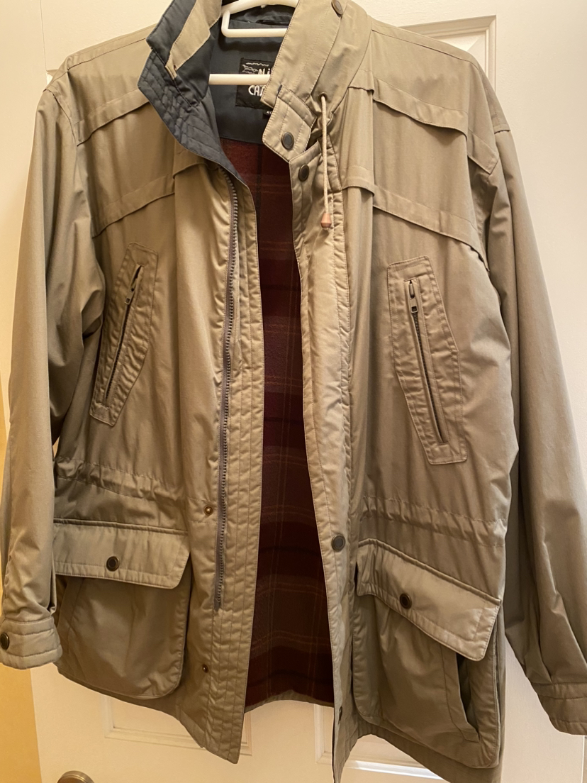 Men’s Taupe fleece lined jacket thumbnail