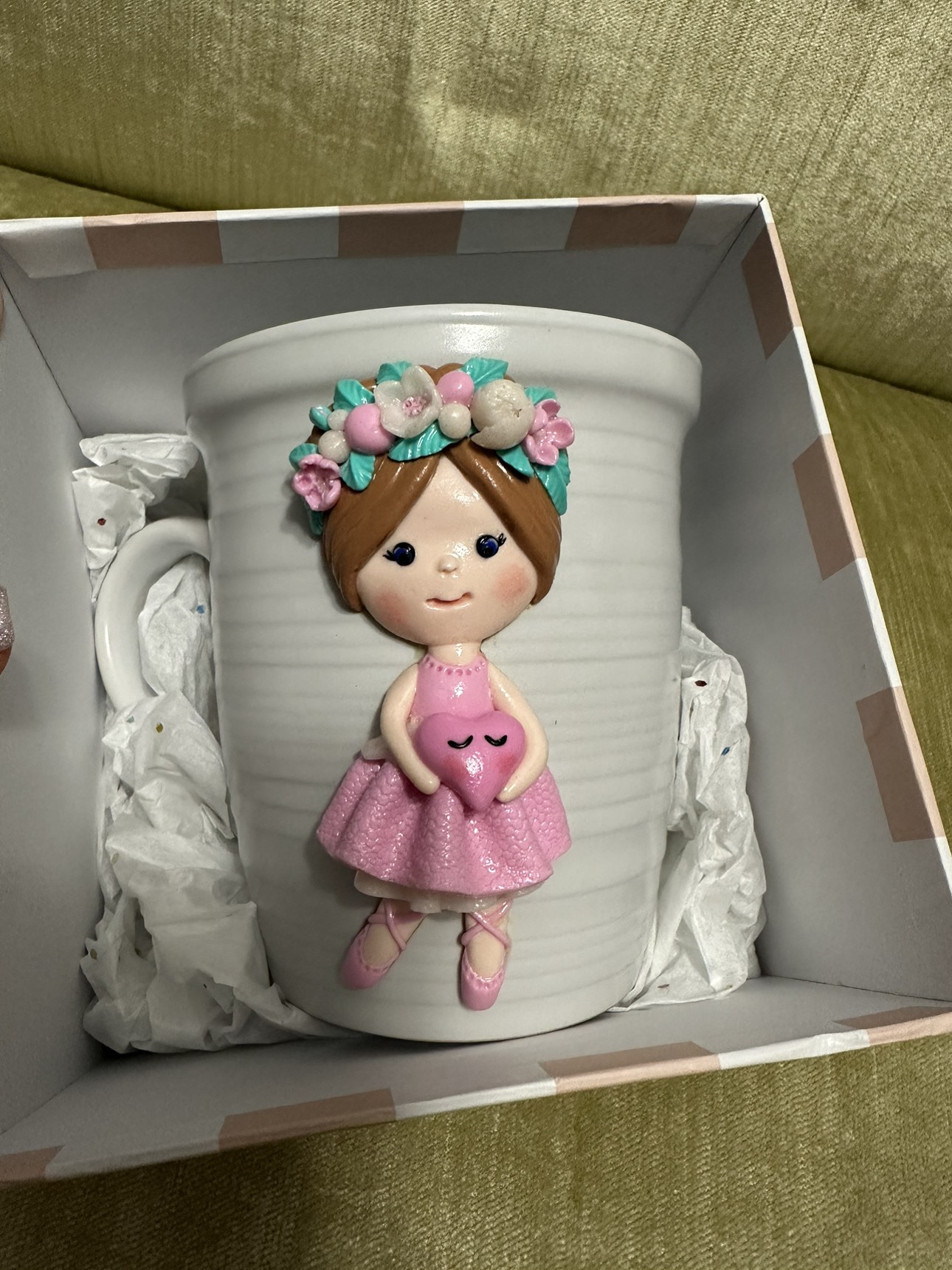 New: Super cute gift: mug with polymer clay decoration image indicator(3)