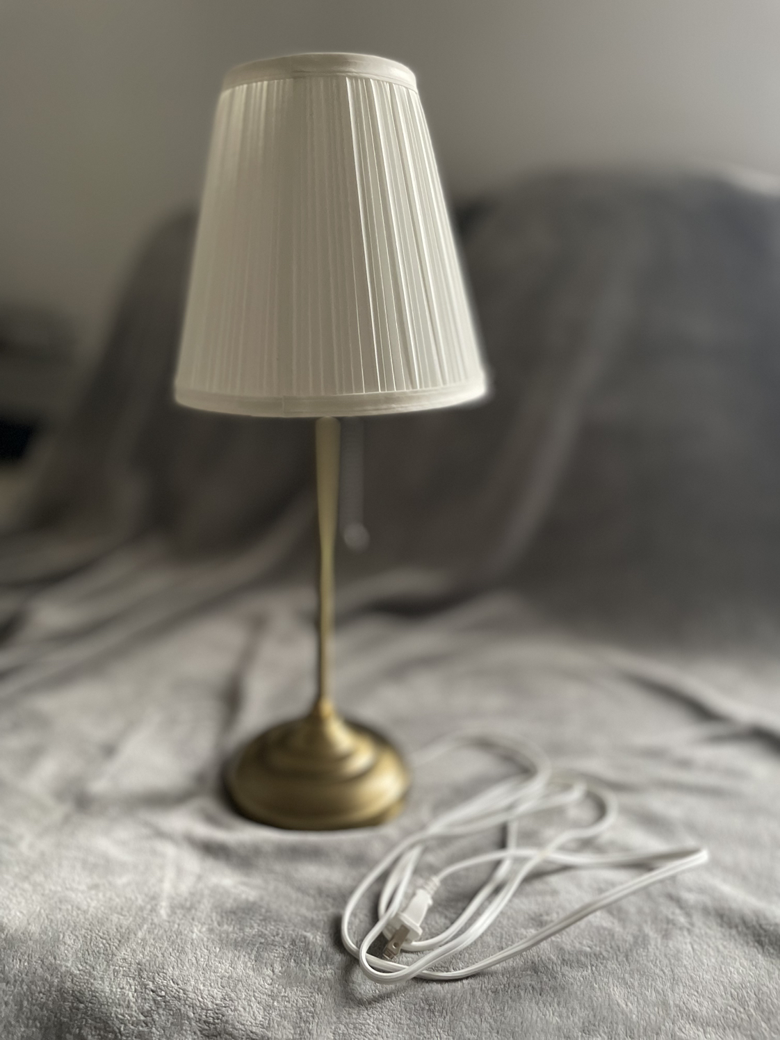 Ikea Table Lamp - brass/white