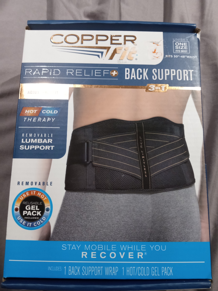 COPPERFIT UNISEX 3 IN ONE RAPID RELIEF BACK SUPPORT $50 thumbnail