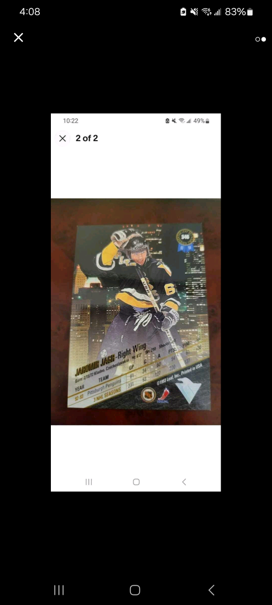 1993-94 Leaf Jaromir Jagr Hockey Card Pittsburgh Penguins image indicator(2)