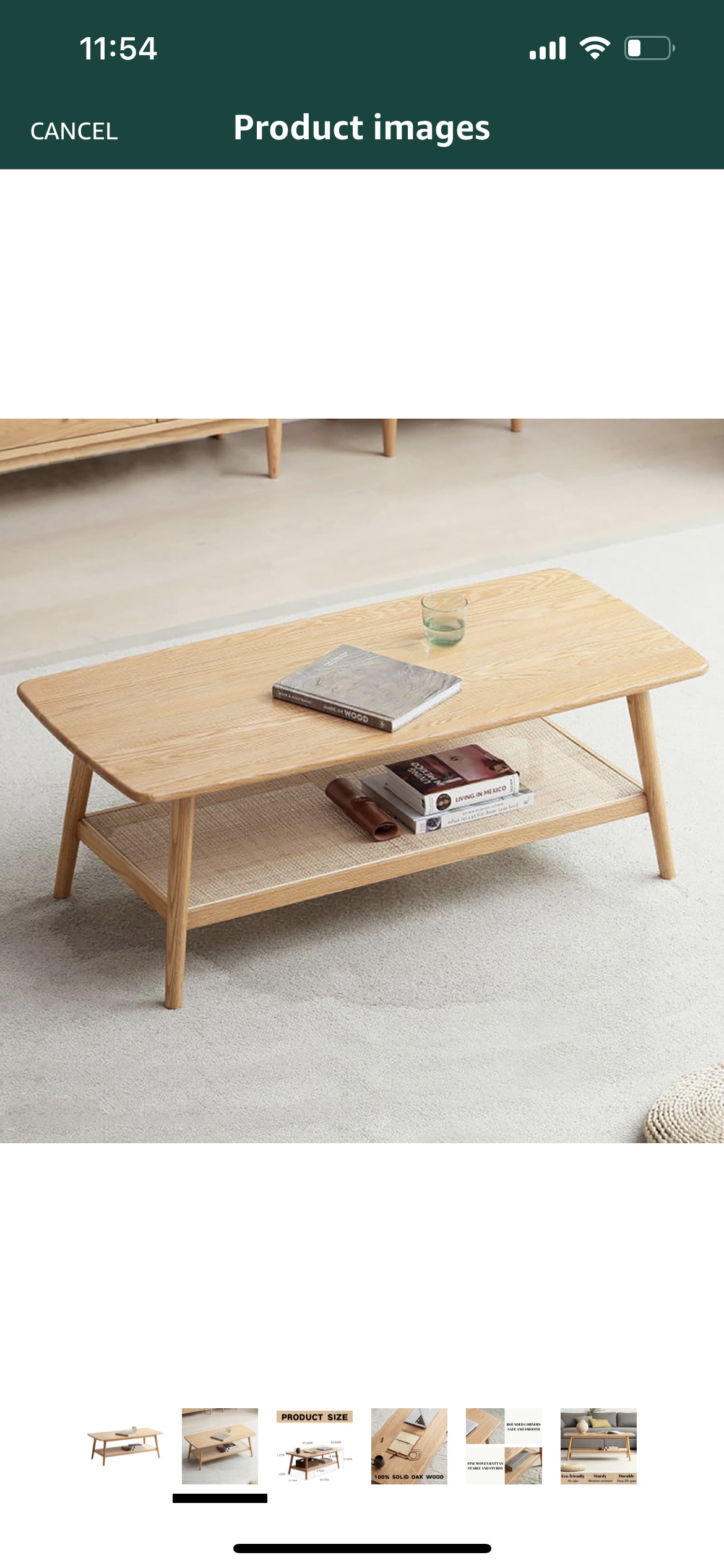 Solid Oak Coffee Table Like New - photo 2
