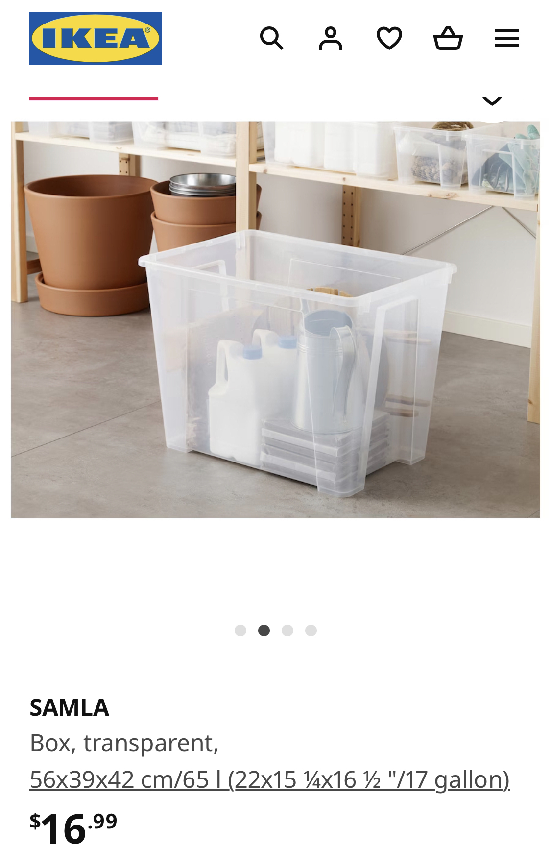 IKEA clear storage box