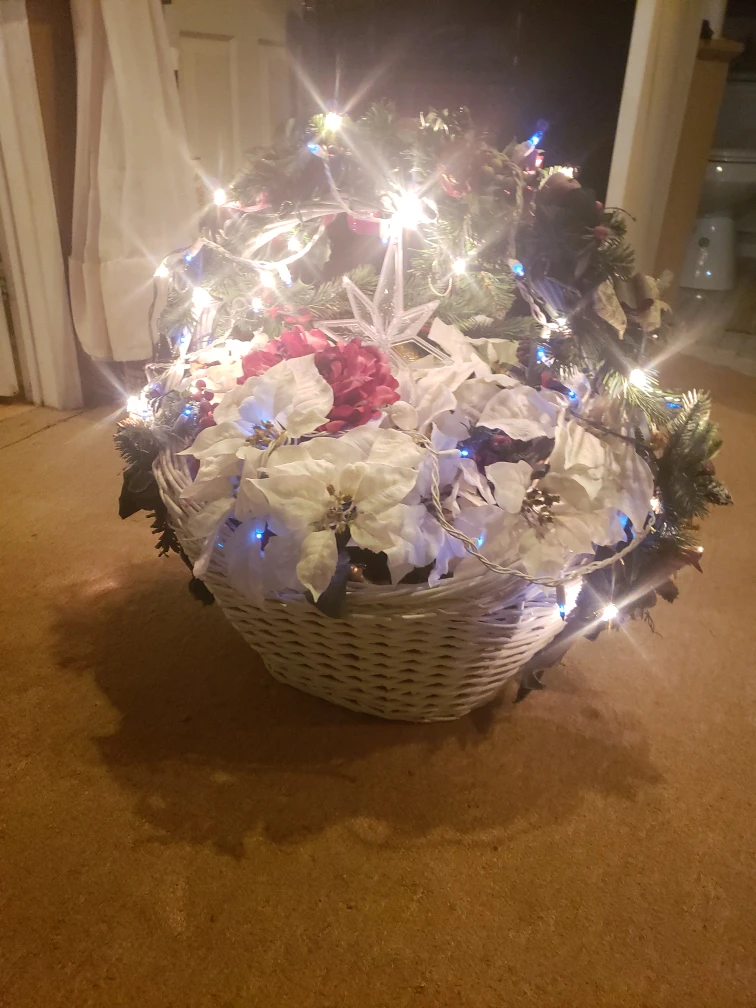 Christmas basket off lights