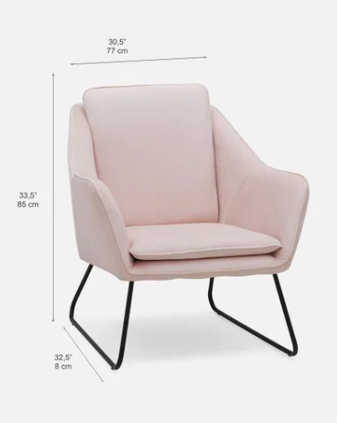 Structube Pink Accent Chair (model Rainer) - photo 5