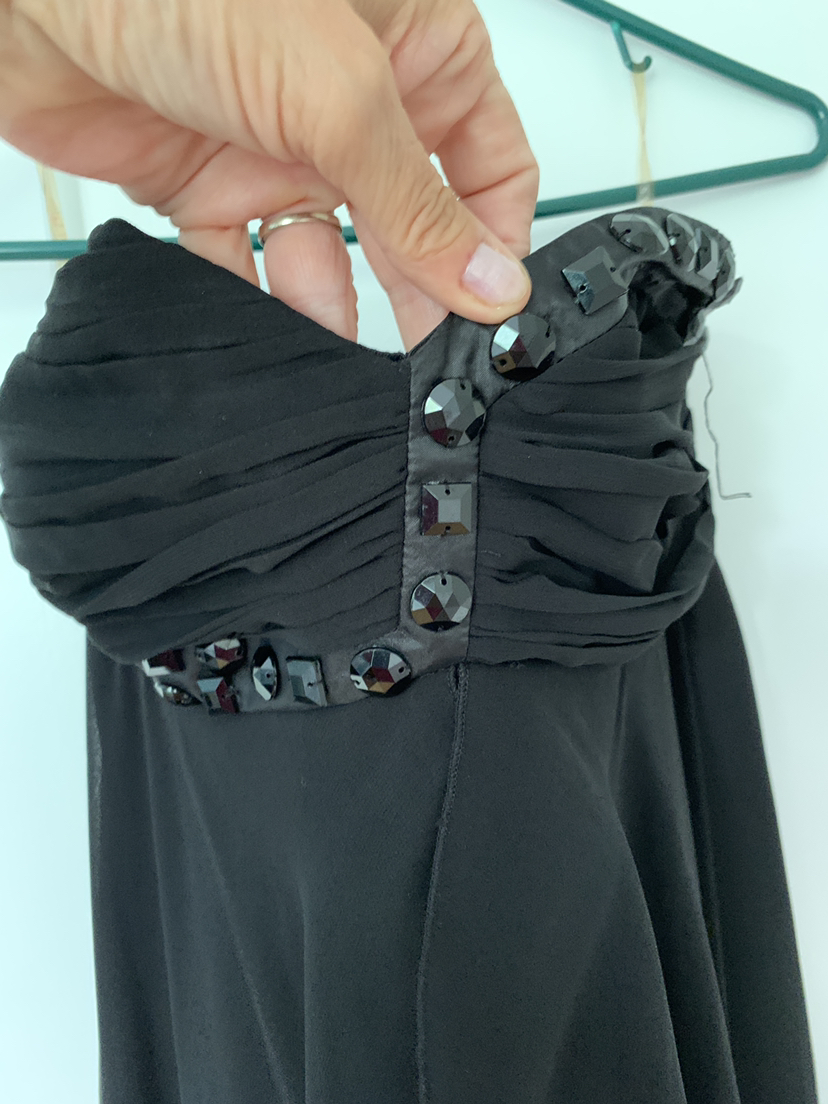 Black strapless evening dress - photo 2