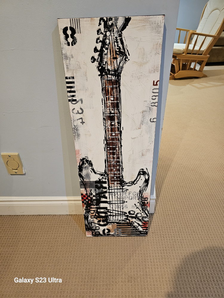 Electric Guitar I (Authentic Acrylic Painting w/ Certification)
