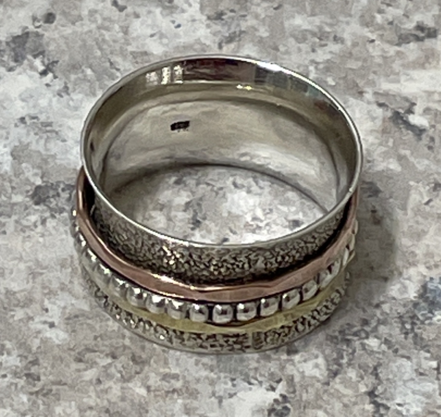 925 Sterling silver meditation ring - Size 9 🎁 image indicator(2)