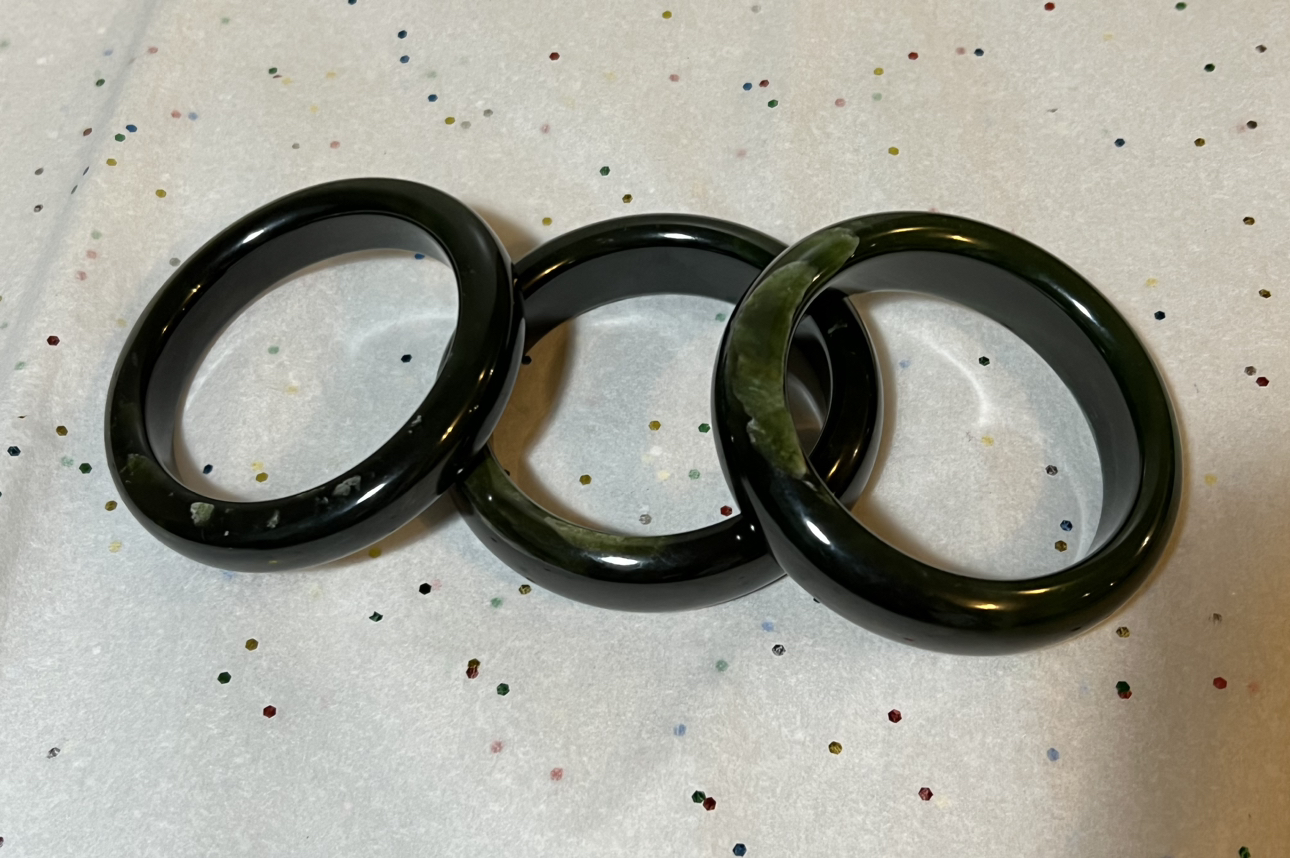 Natural Green Nephrite Jade bangles