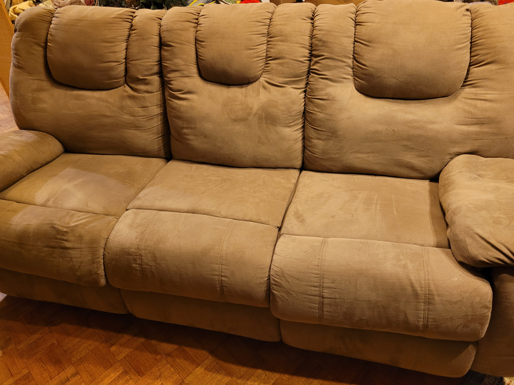 3 Seater Suede Recliner Sofa $650 OBO