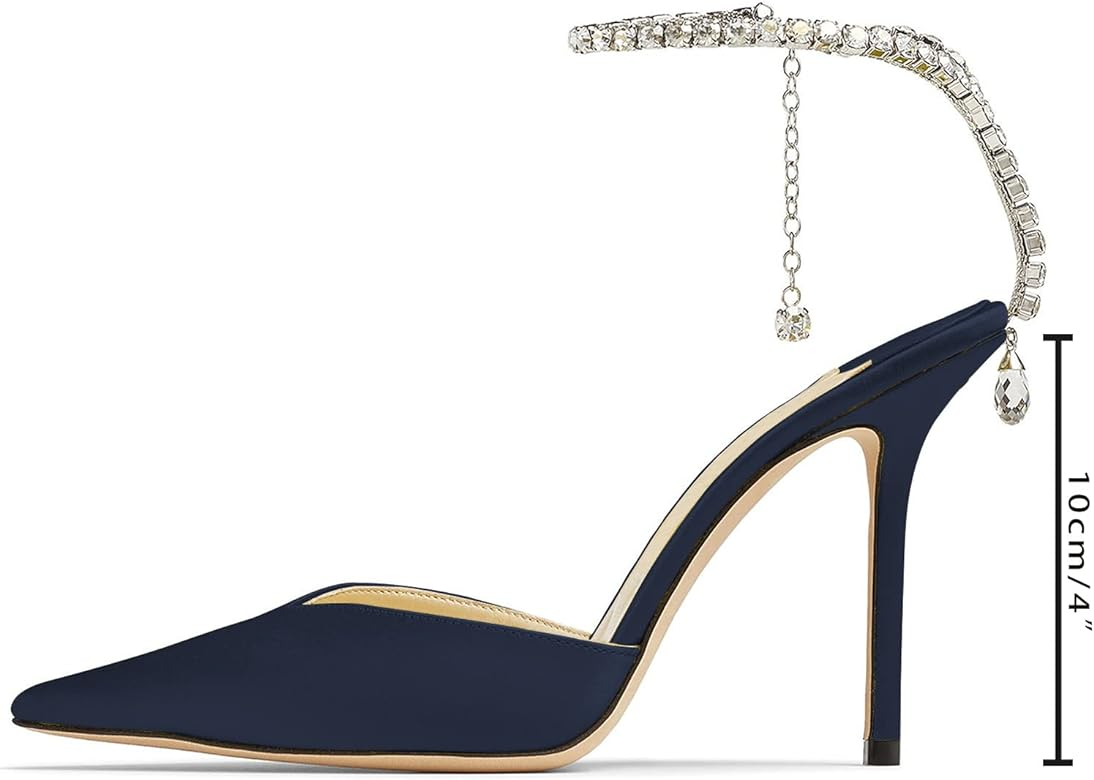 Royal Blue dressy pumps with Rhinestone strap  #freecycle - photo 2