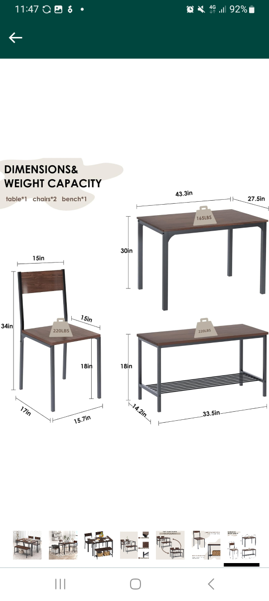 Dinning table and chairs - photo 2