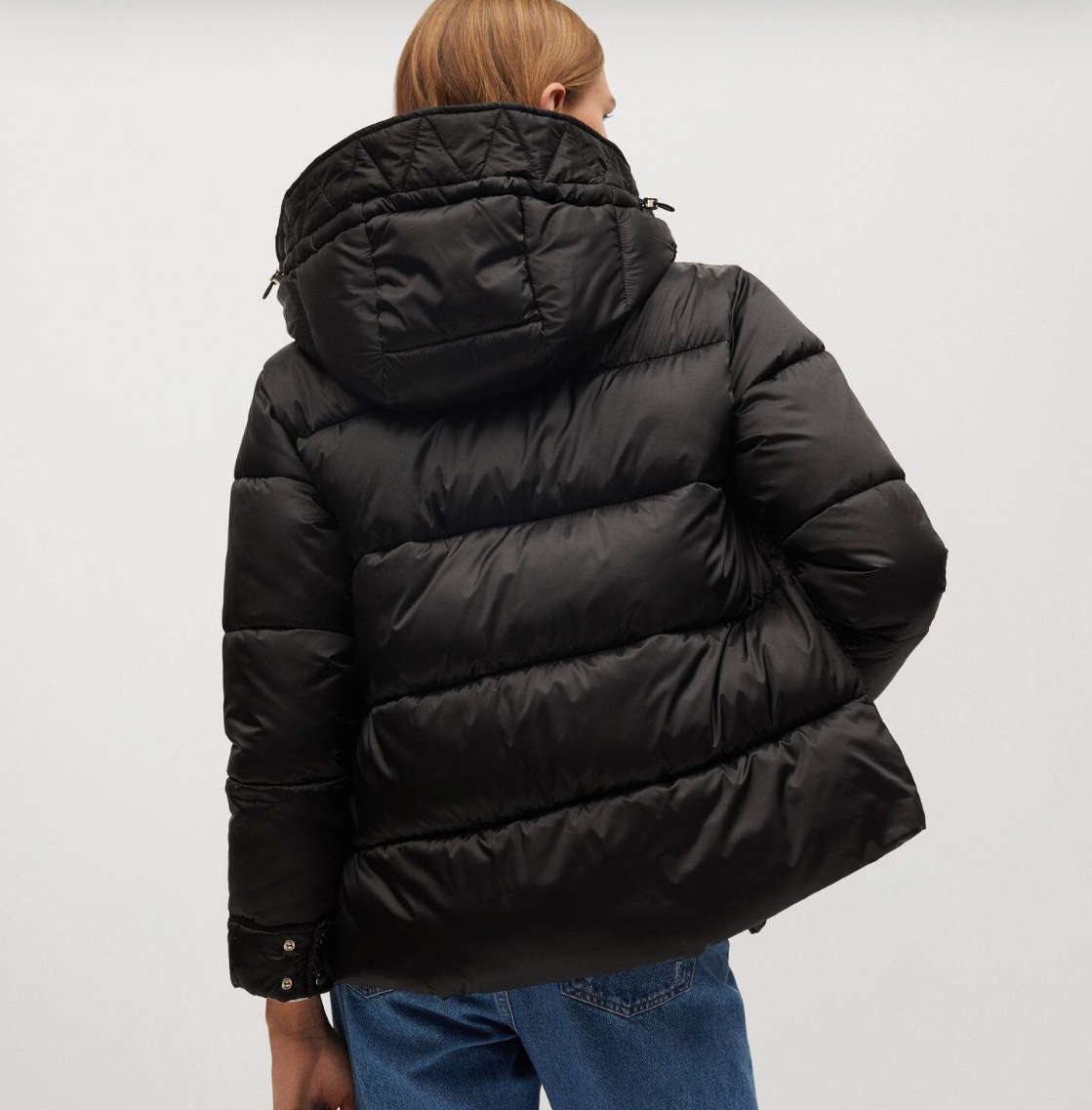 Mango Detachable Hood Quilted Jacket Coat image indicator(7)