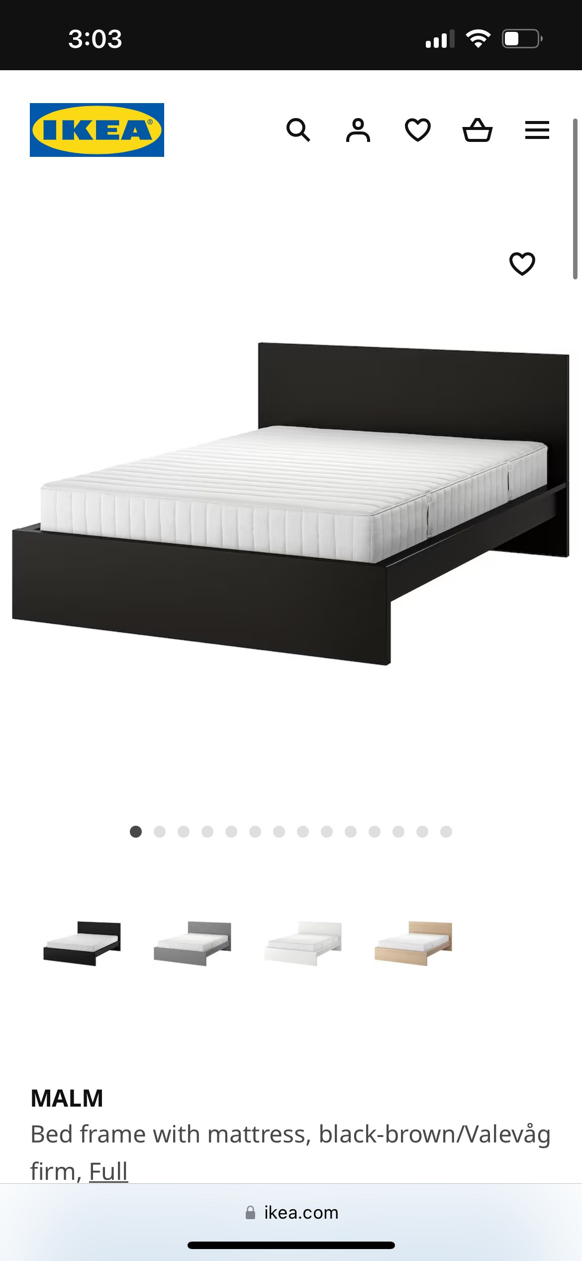 Ikea Single malm bed low rise