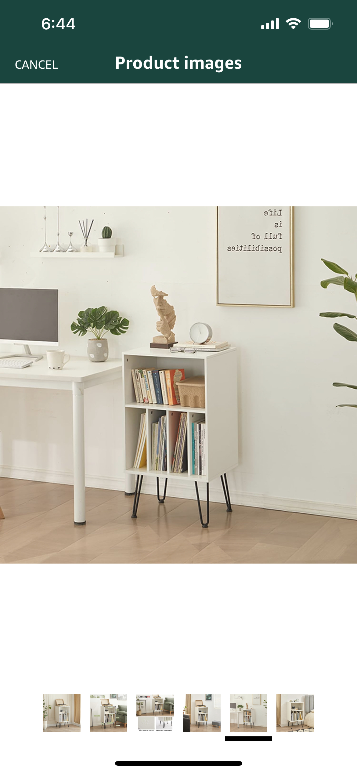 White LP Player Stand with Record Storage - photo 5