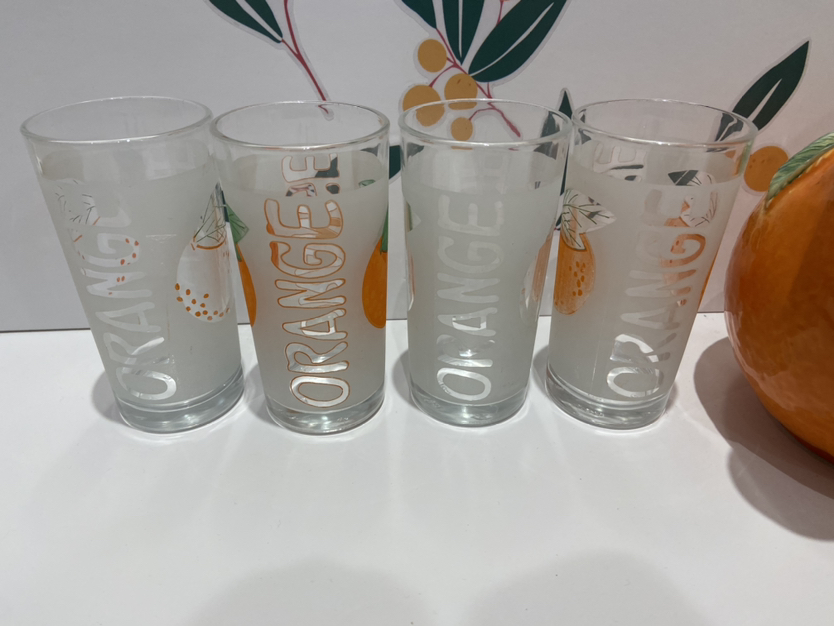 Vintage Orange Juice Glasses - set of 4 image indicator(3)