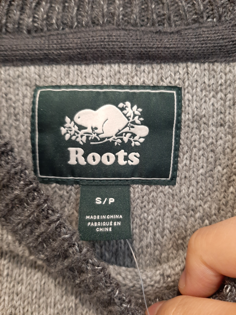 ROOTS Mens Grey Cotton Sweater *brand new* - photo 3